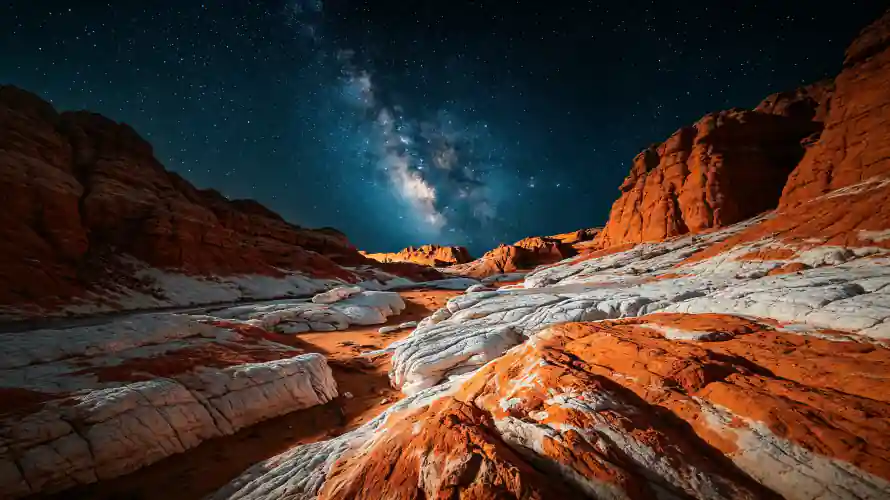 3k壁纸壁纸-夜景 - 峡谷-星空「哲风壁纸」
