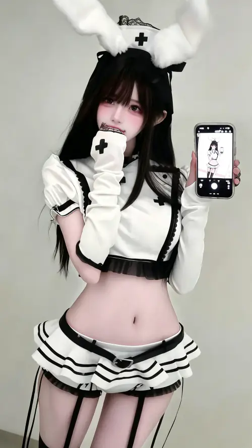 4k手机壁纸 - 自拍 - 吊带袜 - 黑长直「哲风壁纸」