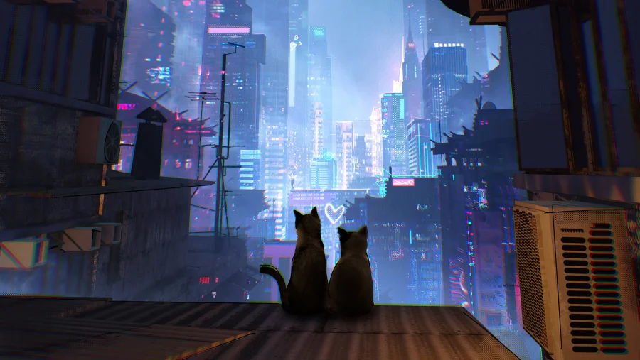 4k动物壁纸-猫背景-《心》壁纸-城市「哲风壁纸」 4k动物壁纸-猫背景-《心》壁纸-城市「哲风壁纸」