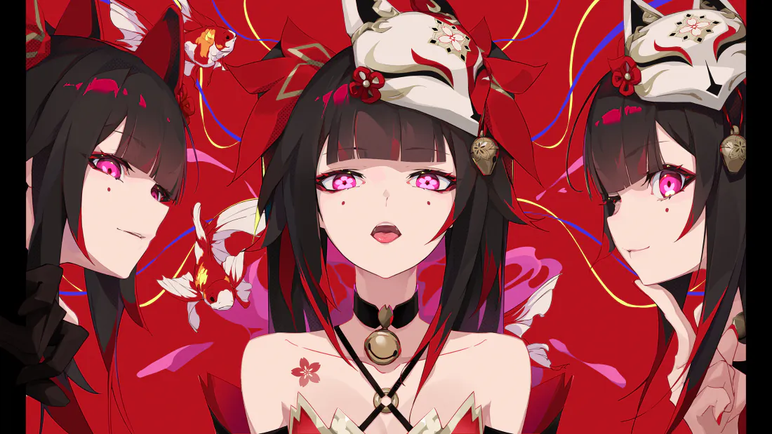 3k星穹铁道壁纸｜花火狐面少女背景图片 - 和风二次元「哲风壁纸」