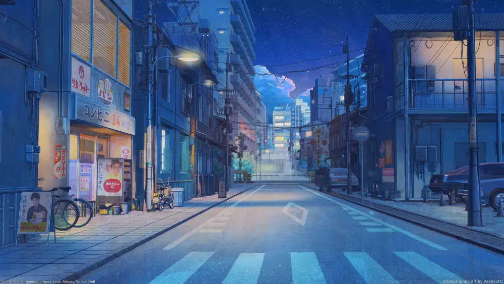 4k日式街道壁纸｜夜晚城市街景背景图片 - 静谧治愈「哲风壁纸」