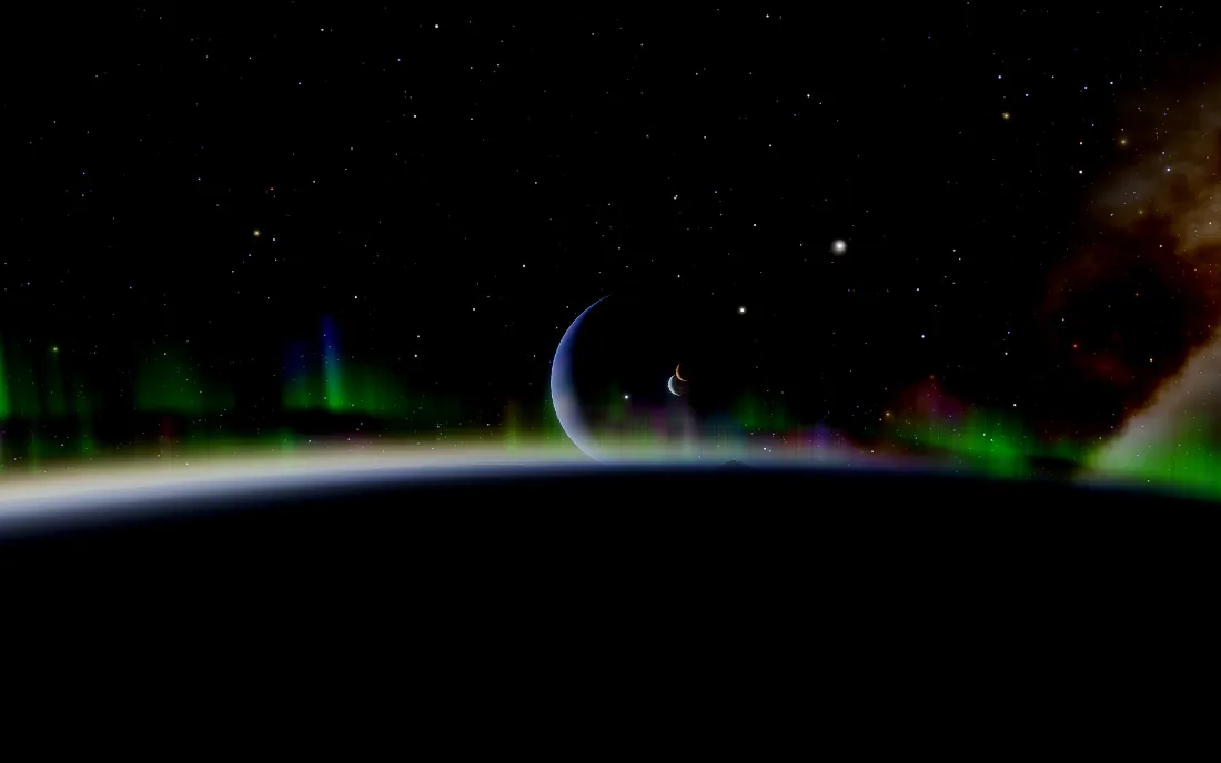 2k行星星眼壁纸-极光背景-《地平线》「哲风壁纸」