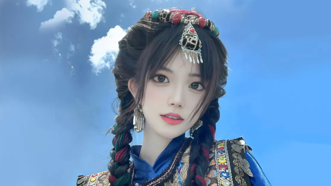 4k蓝天美女壁纸 - 草原壁纸「哲风壁纸」