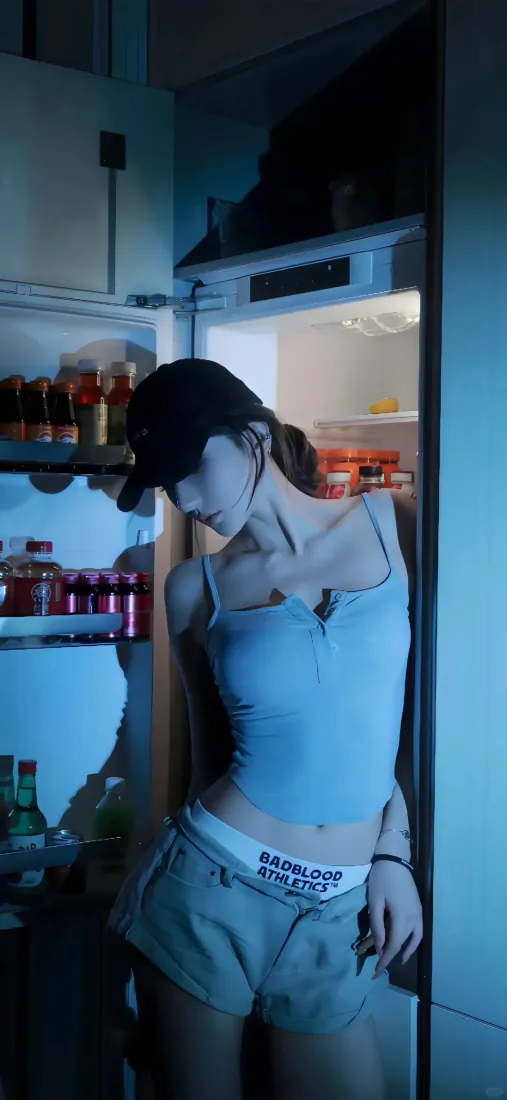 禁欲系吊带美女配短裤壁纸｜性感背景图片「哲风壁纸」