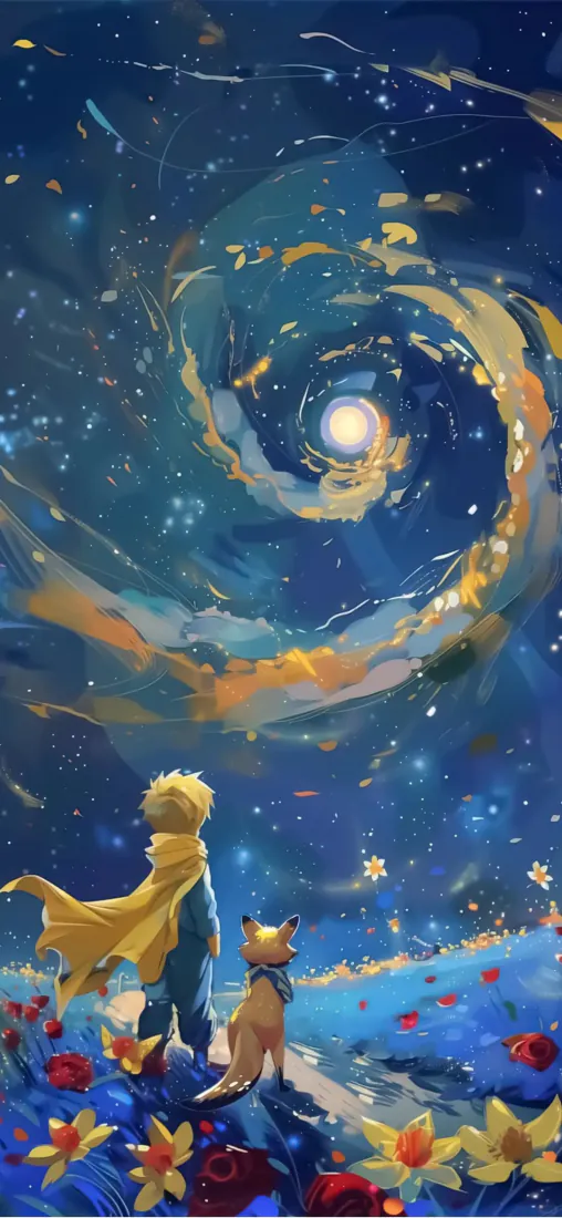 小王子与狐狸壁纸|梦幻星空背景图片 - 二次元「哲风壁纸」 小王子与狐狸壁纸|梦幻星空背景图片 - 二次元「哲风壁纸」