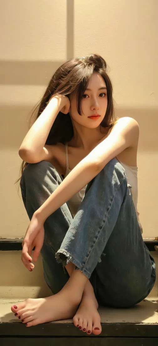 美女坐姿壁纸|牛仔裤美女背景图片 - 时尚「哲风壁纸」 美女坐姿壁纸|牛仔裤美女背景图片 - 时尚「哲风壁纸」