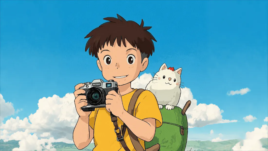 2k小男孩与猫猫的旅游壁纸｜可爱背景图片 - 治愈「哲风壁纸」