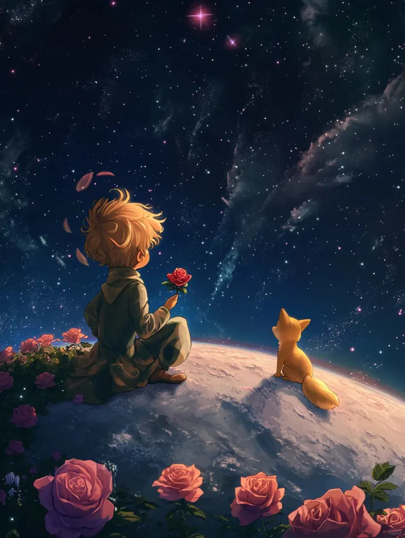 小王子与狐狸的浪漫星空壁纸|唯美背景图片 - 二次元「哲风壁纸」 小王子与狐狸的浪漫星空壁纸|唯美背景图片 - 二次元「哲风壁纸」