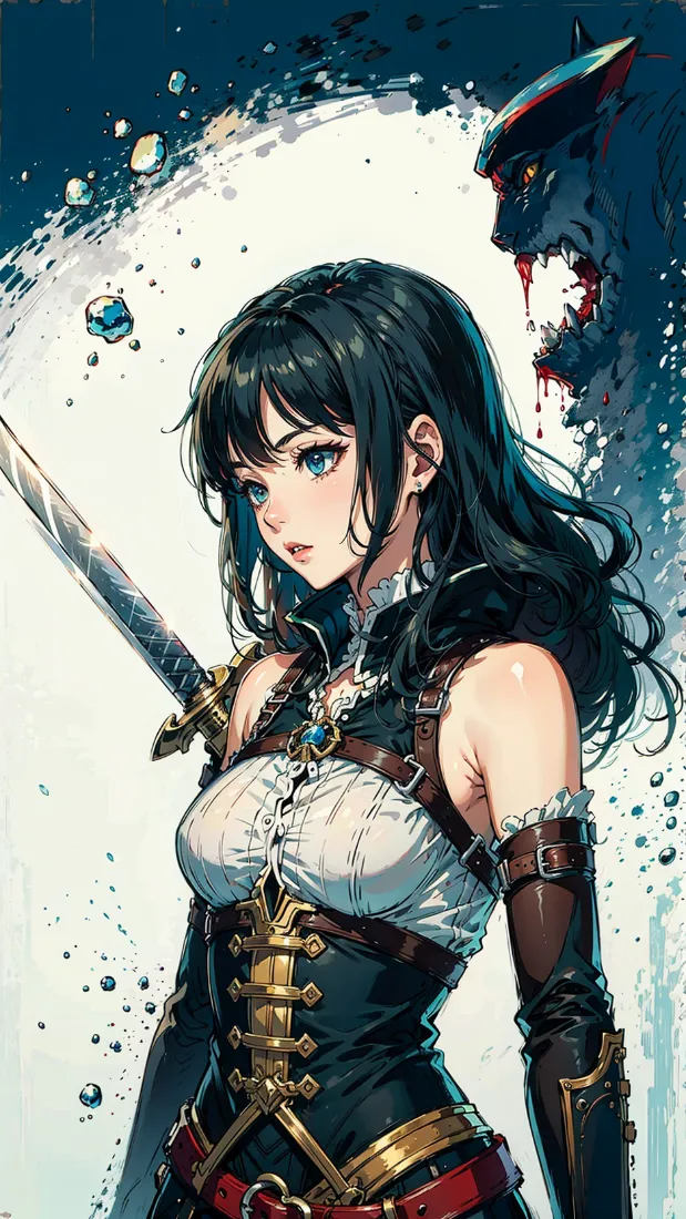 动漫女剑士手机壁纸｜二次元背景图片 - 酷炫风「哲风壁纸」