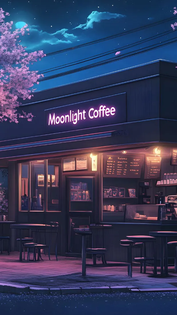 咖啡屋手机壁纸|樱花背景图片 - 夜景「哲风壁纸」 咖啡屋手机壁纸|樱花背景图片 - 夜景「哲风壁纸」