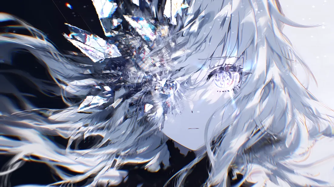 3k插画少女壁纸｜破碎画风背景图片 - 唯美梦幻「哲风壁纸」