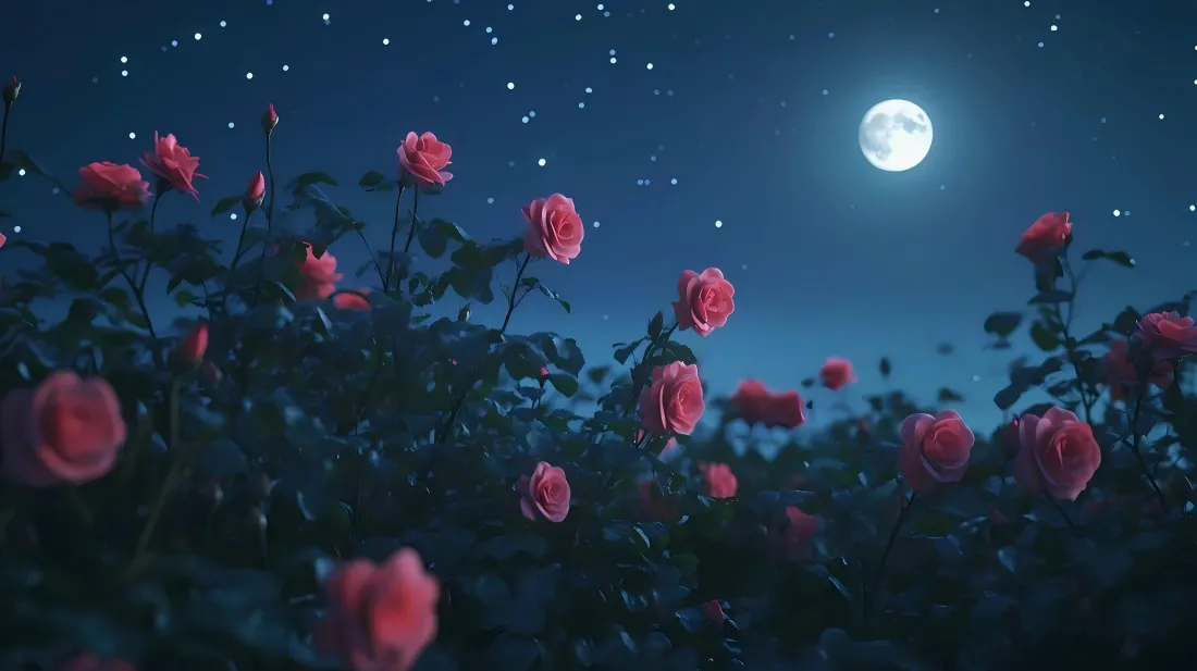 8k玫瑰壁纸|月亮背景图片 - 浪漫夜景「哲风壁纸」 8k玫瑰壁纸|月亮背景图片 - 浪漫夜景「哲风壁纸」