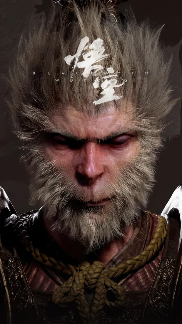 黑神话悟空手机壁纸｜猴面悟空特写背景图片 - 霸气暗黑「哲风壁纸」
