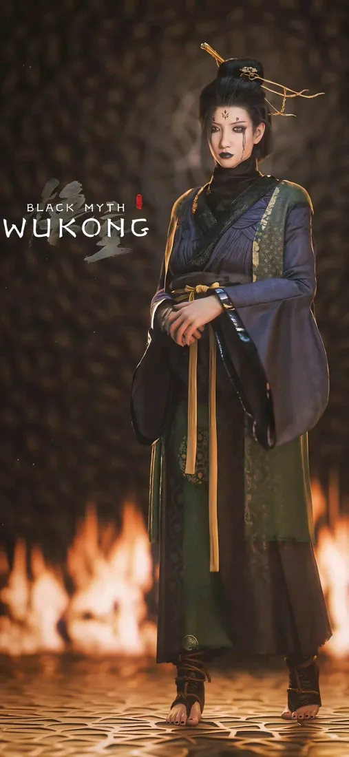 黑神话四妹手机壁纸|火焰旁古风女妖背景图片 - 暗黑酷炫「哲风壁纸」 黑神话四妹手机壁纸|火焰旁古风女妖背景图片 - 暗黑酷炫「哲风壁纸」