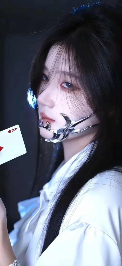 美女氛围感手机壁纸｜个性美女背景图片 - 扑克牌造型「哲风壁纸」