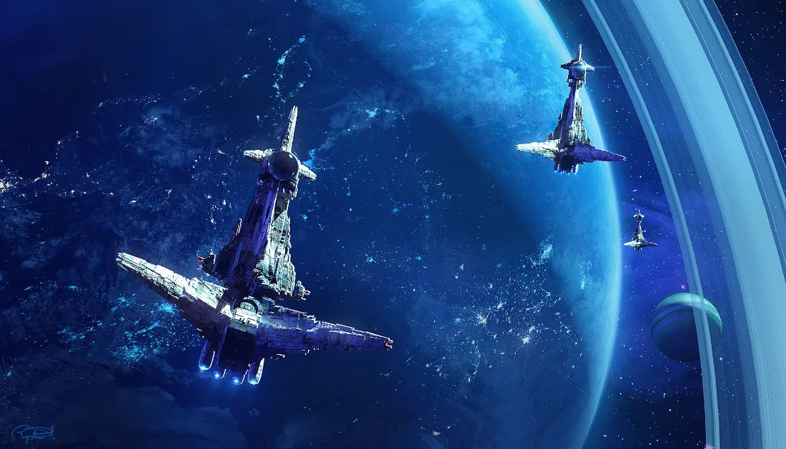 2k科幻宇宙壁纸｜星际飞船行星背景图片 - 拉斐尔拉科斯特「哲风壁纸」