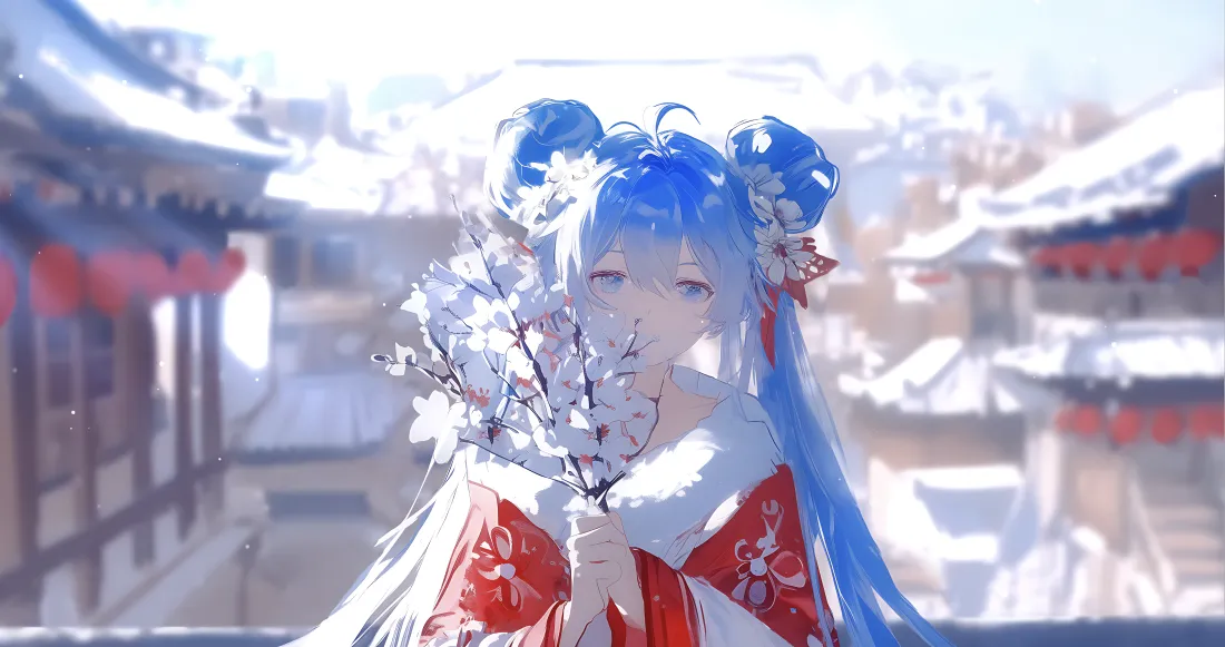 4k初音冬景壁纸｜古风雪景背景图片 - 唯美二次元「哲风壁纸」