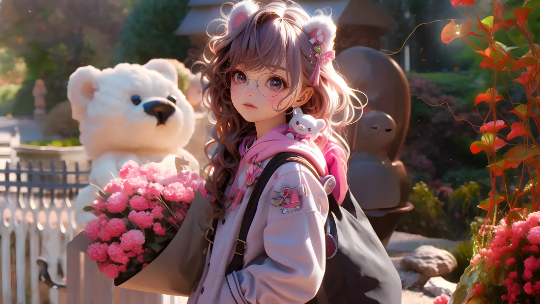 4k少女动漫壁纸|抱花少女与白熊背景图片 - 精美「哲风壁纸」 4k少女动漫壁纸|抱花少女与白熊背景图片 - 精美「哲风壁纸」