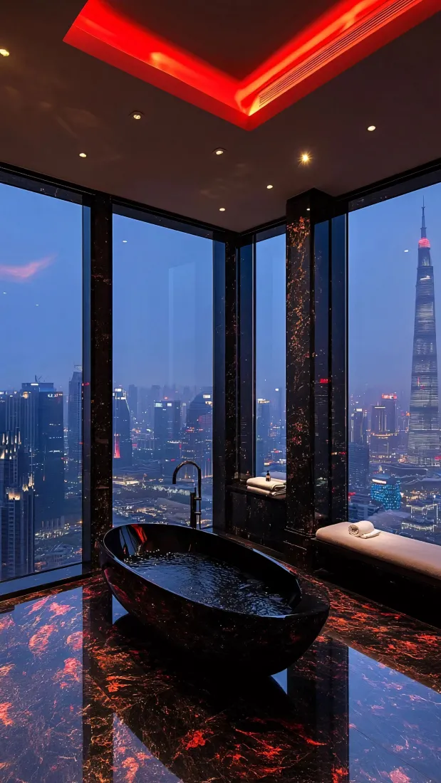 赛博朋克风手机壁纸|上海CBD豪宅浴缸背景图片 - 都市夜景「哲风壁纸」 赛博朋克风手机壁纸|上海CBD豪宅浴缸背景图片 - 都市夜景「哲风壁纸」