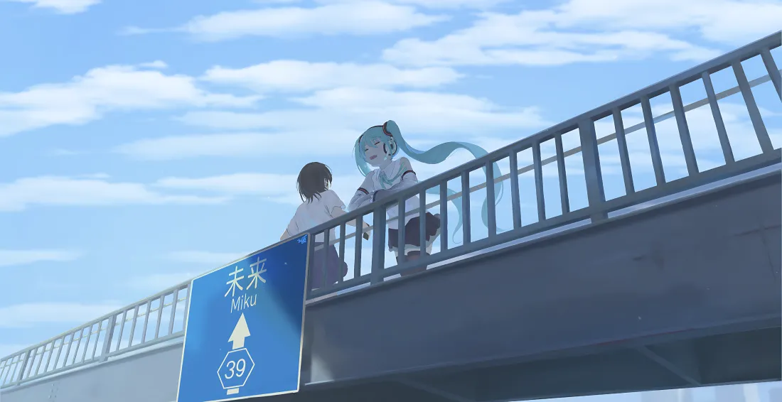 4k初音二次元壁纸|动漫人物背景图片 - 桥上场景「哲风壁纸」 4k初音二次元壁纸|动漫人物背景图片 - 桥上场景「哲风壁纸」