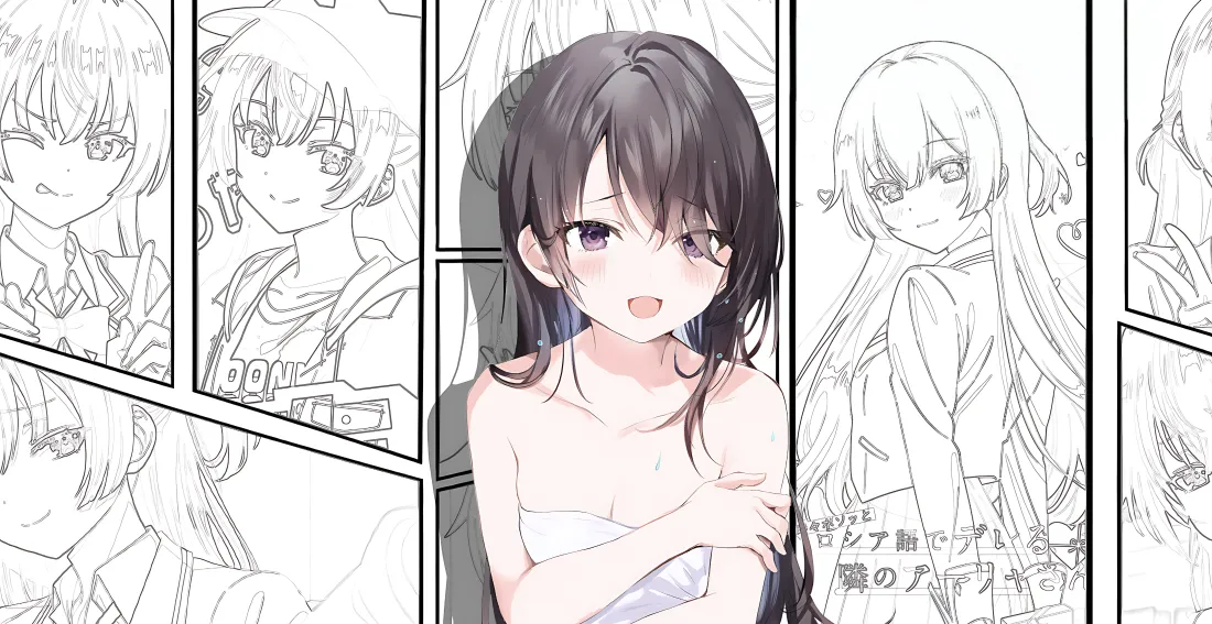4k二次元壁纸｜黑白背景墙 - 动漫女孩「哲风壁纸」
