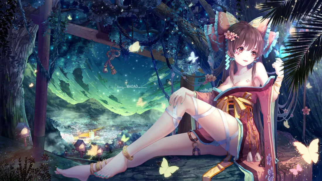 3k猫耳老婆壁纸|夏夜森林背景图片 - 二次元插画「哲风壁纸」 3k猫耳老婆壁纸|夏夜森林背景图片 - 二次元插画「哲风壁纸」
