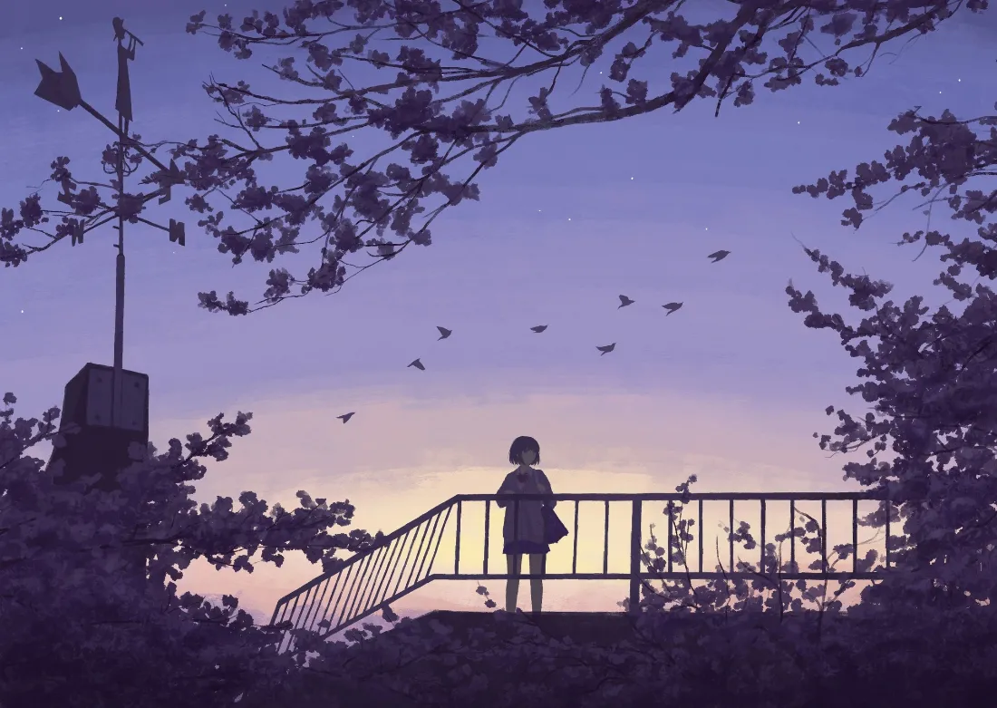 2k黄昏少女壁纸|樱花飞鸟背景图片 - 二次元「哲风壁纸」 2k黄昏少女壁纸|樱花飞鸟背景图片 - 二次元「哲风壁纸」