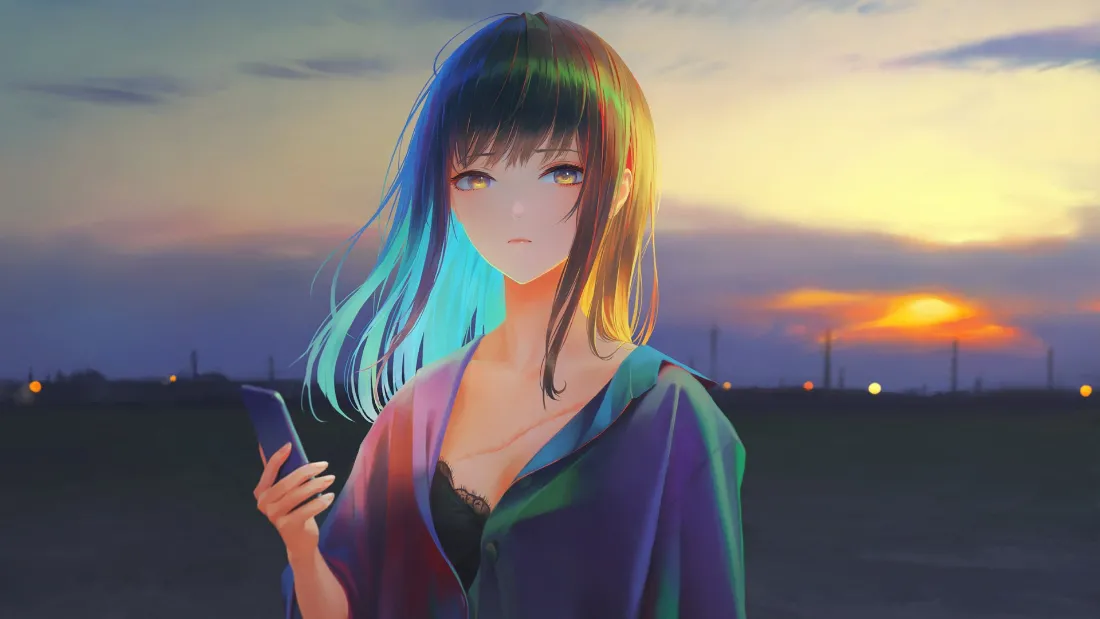2k渐变发少女壁纸|日落黄昏背景图片 - 二次元「哲风壁纸」 2k渐变发少女壁纸|日落黄昏背景图片 - 二次元「哲风壁纸」