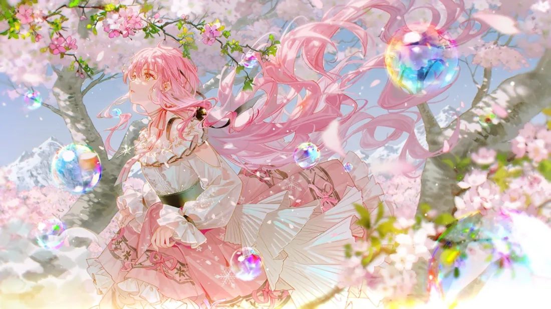 2k粉发少女壁纸|樱花泡泡背景图片 - 二次元「哲风壁纸」 2k粉发少女壁纸|樱花泡泡背景图片 - 二次元「哲风壁纸」