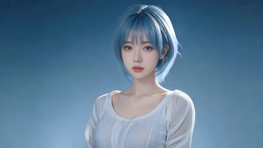 4k蓝发美女壁纸|清新背景图片 - 冷色调少女「哲风壁纸」 4k蓝发美女壁纸|清新背景图片 - 冷色调少女「哲风壁纸」