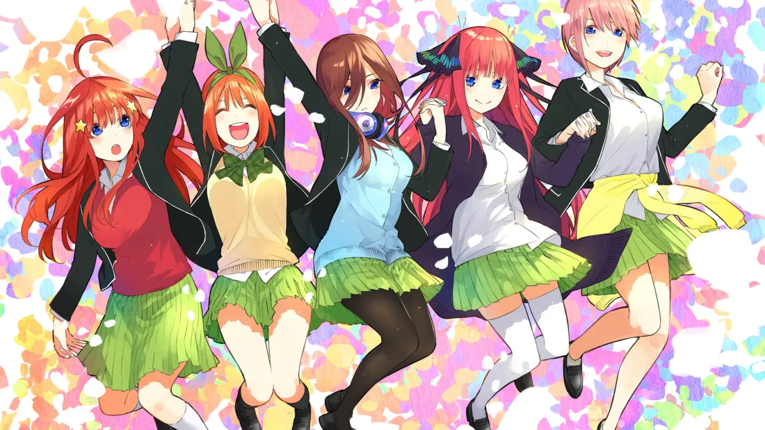 3k五等分的新娘壁纸｜中野二乃跳跃背景图片 - 五姐妹「哲风壁纸」