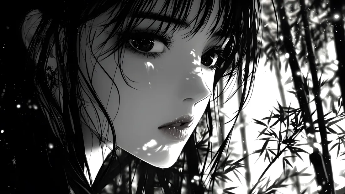 4k水墨国风壁纸|竹林美女背景图片 - 黑白插画「哲风壁纸」 4k水墨国风壁纸|竹林美女背景图片 - 黑白插画「哲风壁纸」