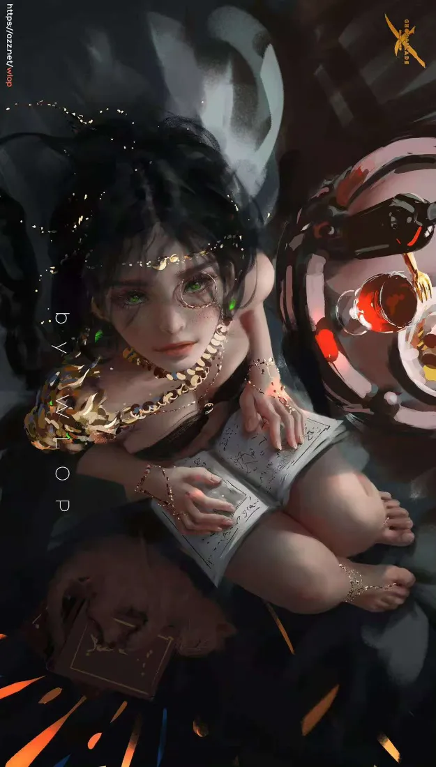 鬼刀手机壁纸｜暗黑插画背景图片 - wlop「哲风壁纸」