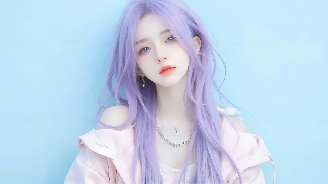2k(紫发少女壁纸|清新蓝调背景图片 - 梦幻感)「哲风壁纸」 2k(紫发少女壁纸|清新蓝调背景图片 - 梦幻感)「哲风壁纸」