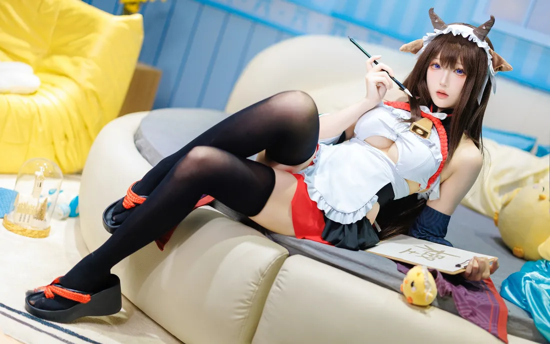2k(鹿角女仆壁纸｜黑丝美少女背景图片 - 动漫角色)「哲风壁纸」