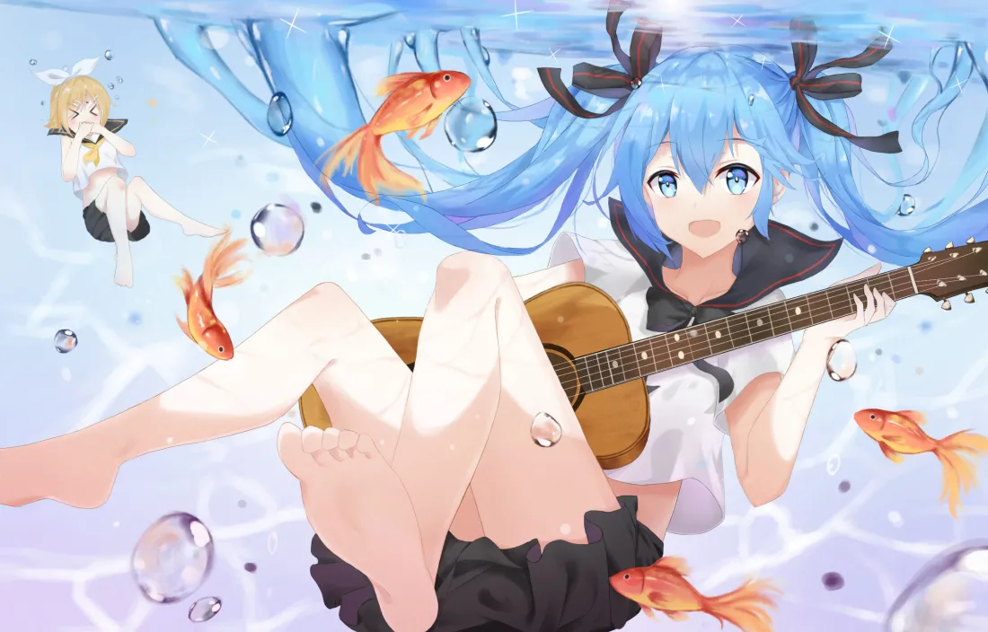 2k初音未来壁纸|水下吉他背景图片 - 虚拟歌姬「哲风壁纸」 2k初音未来壁纸|水下吉他背景图片 - 虚拟歌姬「哲风壁纸」