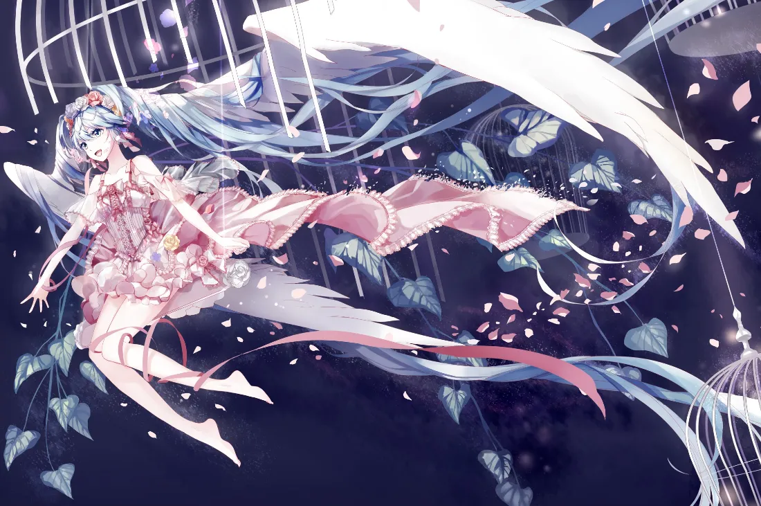 2k初音未来壁纸｜天使主题背景图片 - 虚拟歌姬「哲风壁纸」