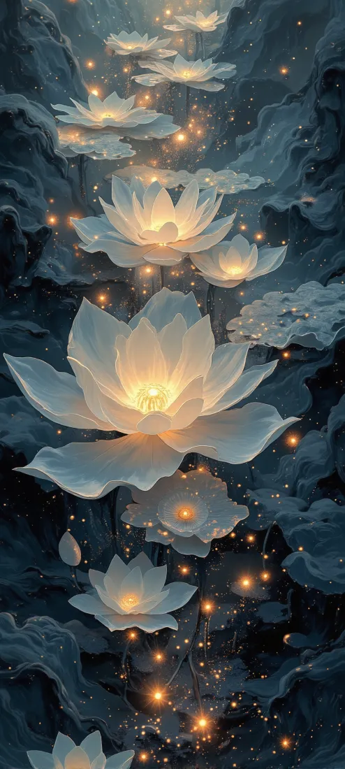 4k梦幻壁纸 - 莲花 - 花卉元素 - 玄幻场景「哲风壁纸」