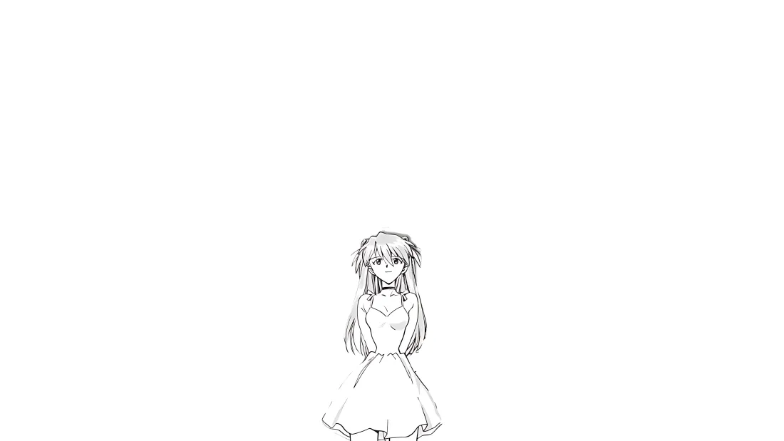 5k(EVA少女壁纸｜简约线条背景图片 - 动漫)「哲风壁纸」