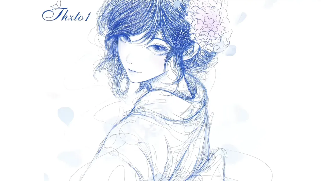 3k蓝发少女壁纸|和服背景图片 - 插画「哲风壁纸」 3k蓝发少女壁纸|和服背景图片 - 插画「哲风壁纸」