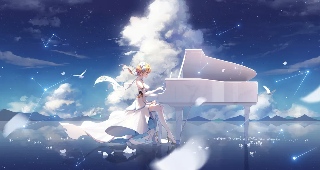 5k钢琴少女壁纸|星空背景图片 - 梦幻场景「哲风壁纸」 5k钢琴少女壁纸|星空背景图片 - 梦幻场景「哲风壁纸」