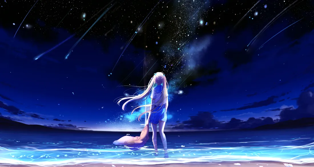 4k星空少女壁纸|流星夜空背景图片 - 梦幻「哲风壁纸」 4k星空少女壁纸|流星夜空背景图片 - 梦幻「哲风壁纸」