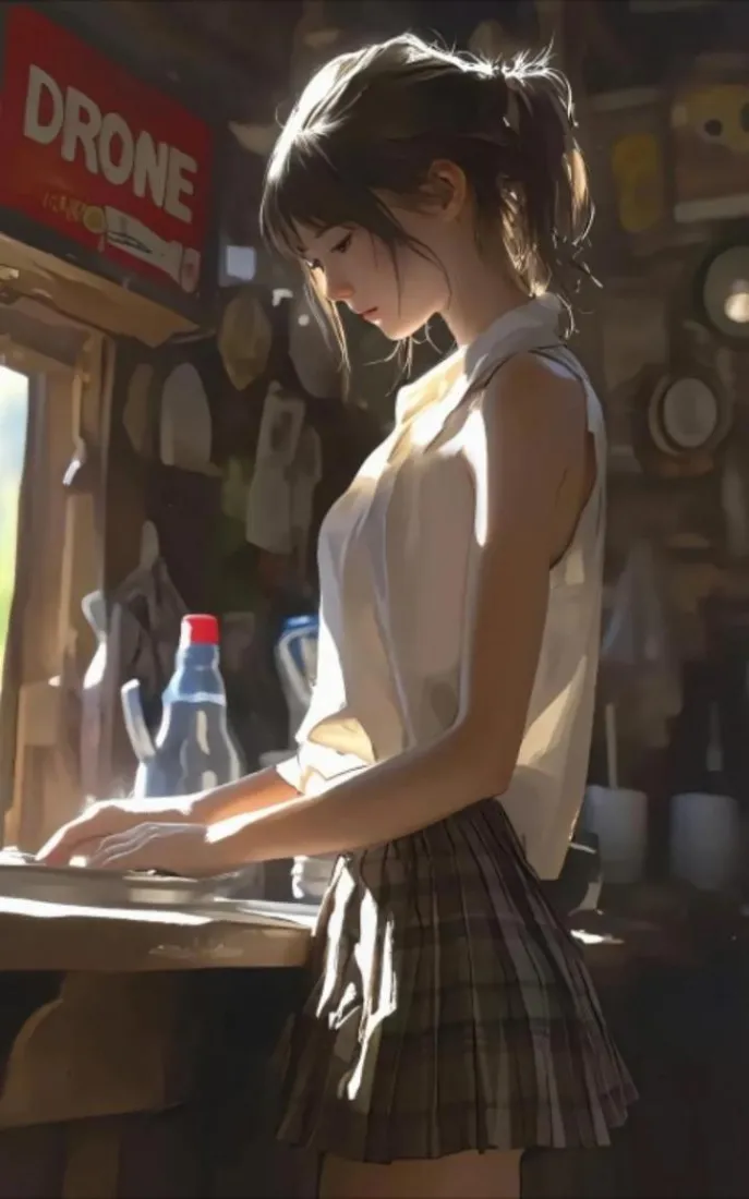 4k美女壁纸 - 动漫风 - 动漫美女 - 白色上衣「哲风壁纸」
