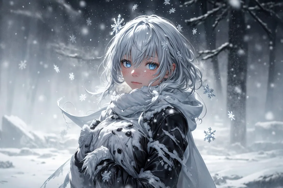 2k银发女孩壁纸|雪景背景图片 - 冬季「哲风壁纸」 2k银发女孩壁纸|雪景背景图片 - 冬季「哲风壁纸」