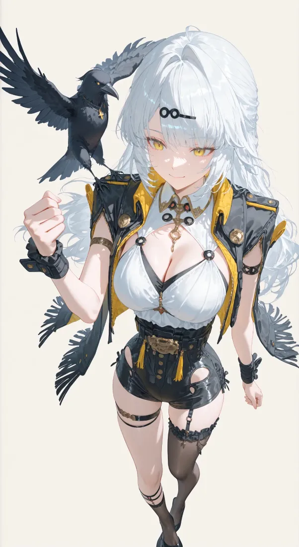 白发少女手机壁纸|乌鸦背景图片 - 幻想角色「哲风壁纸」 白发少女手机壁纸|乌鸦背景图片 - 幻想角色「哲风壁纸」