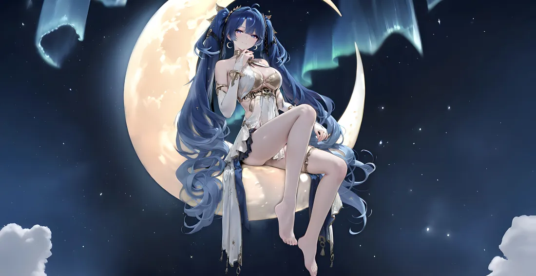 6k蓝发少女壁纸|月下背景图片 - 星空「哲风壁纸」 6k蓝发少女壁纸|月下背景图片 - 星空「哲风壁纸」