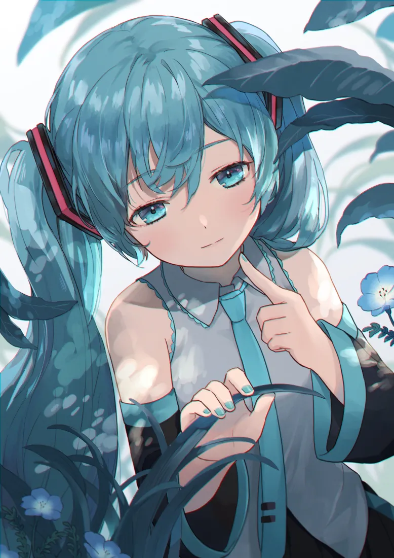 初音未来手机壁纸|丛林背景 - 蓝发双马尾「哲风壁纸」 初音未来手机壁纸|丛林背景 - 蓝发双马尾「哲风壁纸」