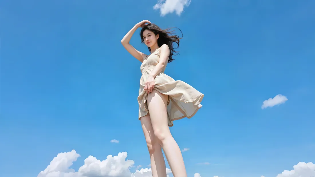5k长腿美女壁纸|蓝天白云背景 - 阳光「哲风壁纸」 5k长腿美女壁纸|蓝天白云背景 - 阳光「哲风壁纸」