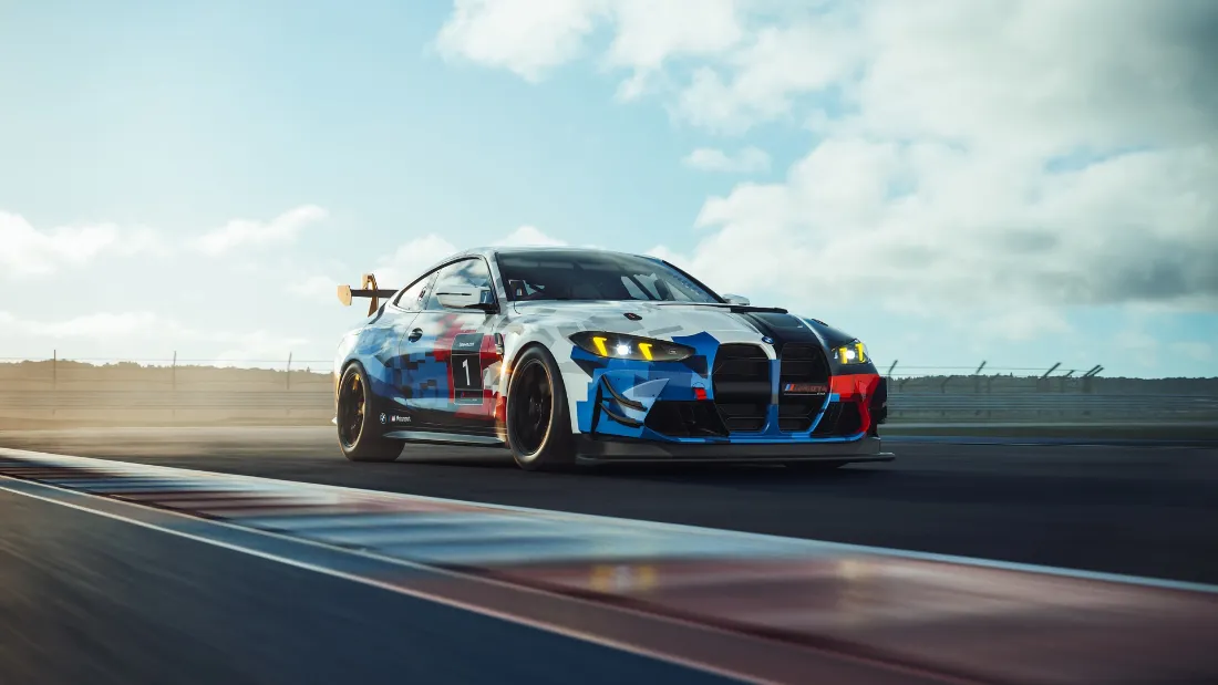 4k赛道壁纸 - BMW - EVO - 蓝色汽车「哲风壁纸」