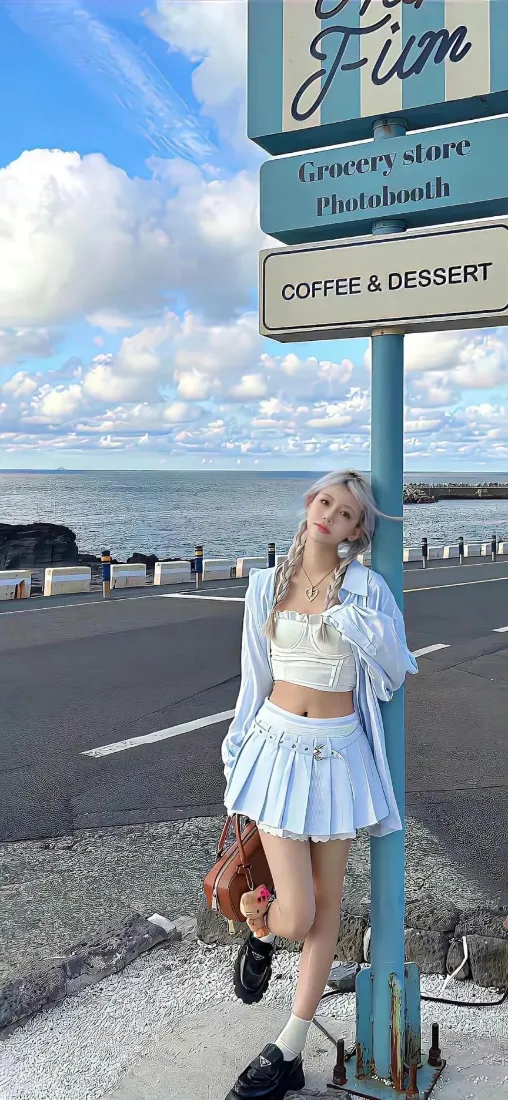 蓝裙女生海边公路手机壁纸|清新背景 - 手机高清壁纸「哲风壁纸」 蓝裙女生海边公路手机壁纸|清新背景 - 手机高清壁纸「哲风壁纸」